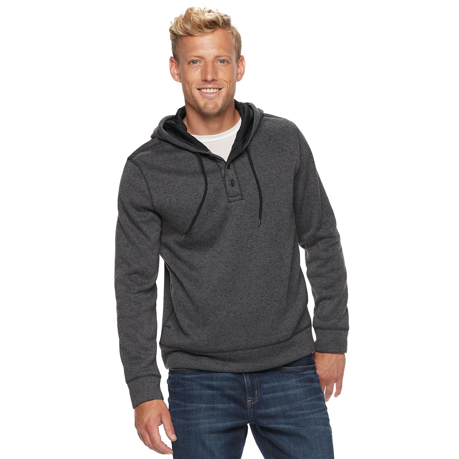 fleece henley sweatshirt