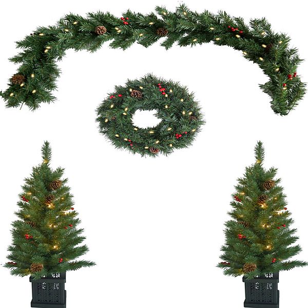 Nicholas Square® 4-ft Noble Pine Pre-Lit Christmas Tree St 
