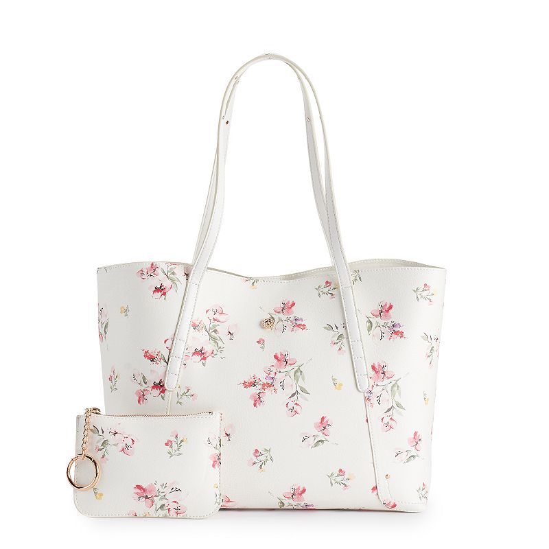 LC Lauren Conrad City Tote, White