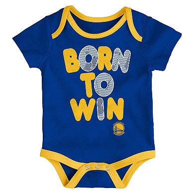 Baby Golden State Warriors Little Fan 3-Piece Bodysuit Set