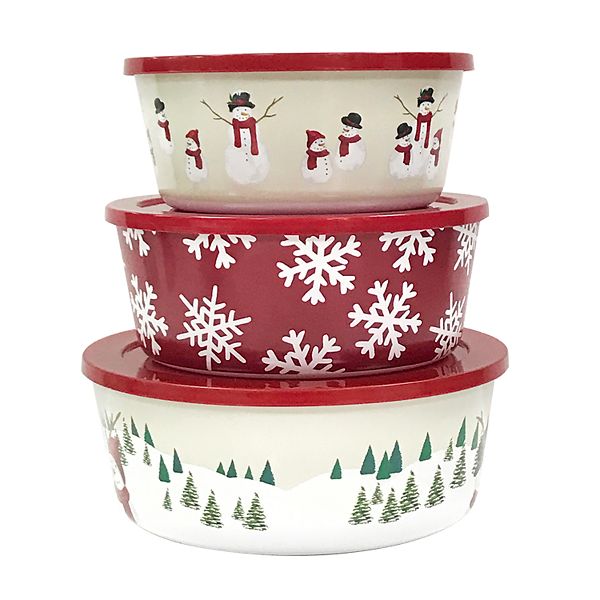 St. Nicholas Square® Yuletide 3-pc. Stacking Food Storage Container Set