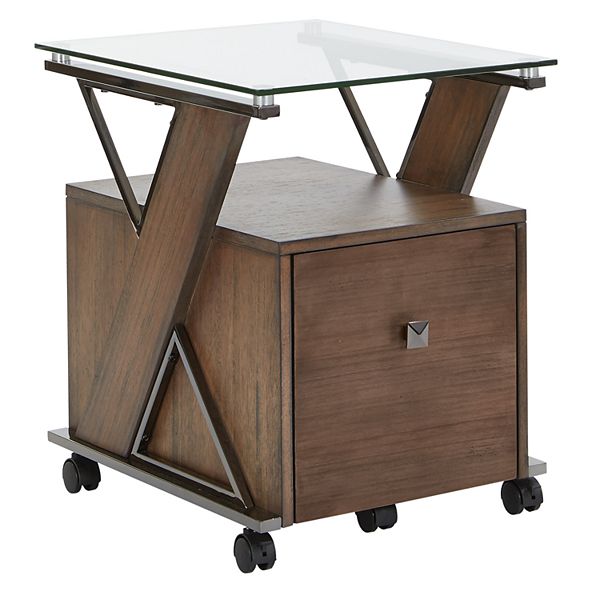 Osp Designs Eureka Rolling File Cabinet End Table