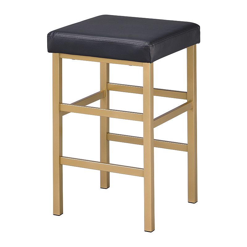 OSP Designs Gold Finish Backless Counter Stool, Multicolor