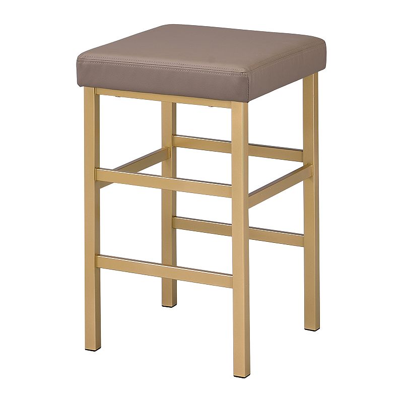 OSP Home Furnishings Gold Finish Backless Counter Stool, Multicolor