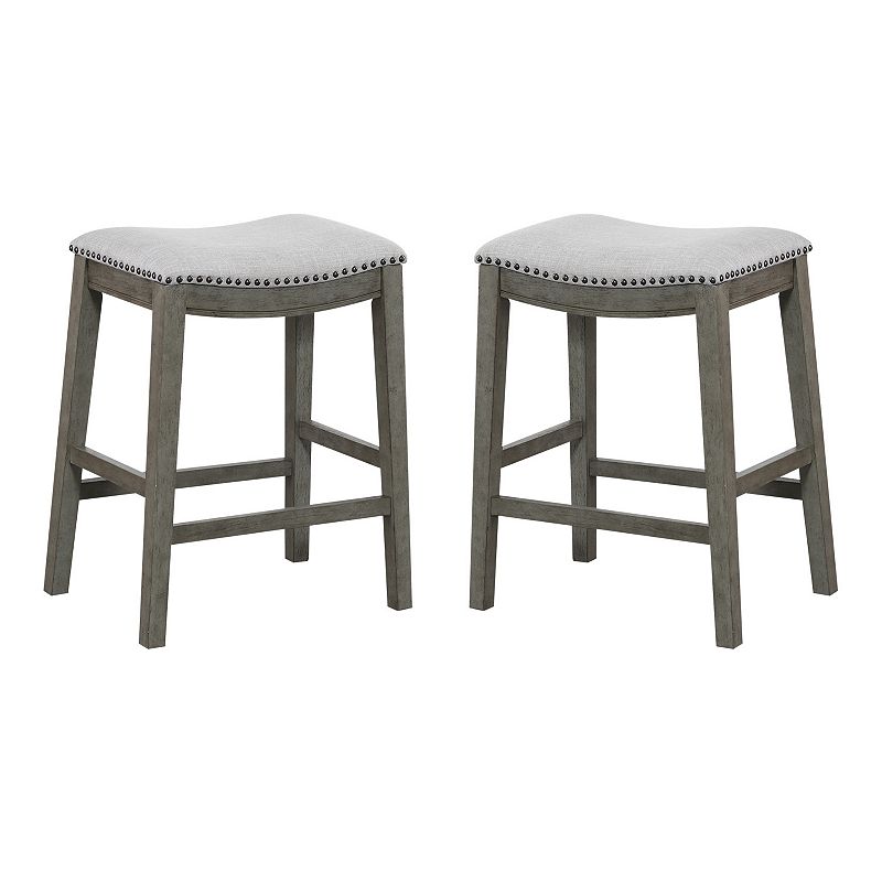 OSP Home Furnishings Saddle Seat Counter Stool 2-piece Set, Multicolor