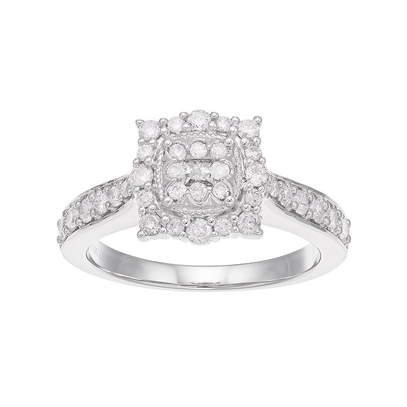 Boston Bay Diamonds 10k White Gold 5/8 Carat T.W. Composite Diamond Engagem