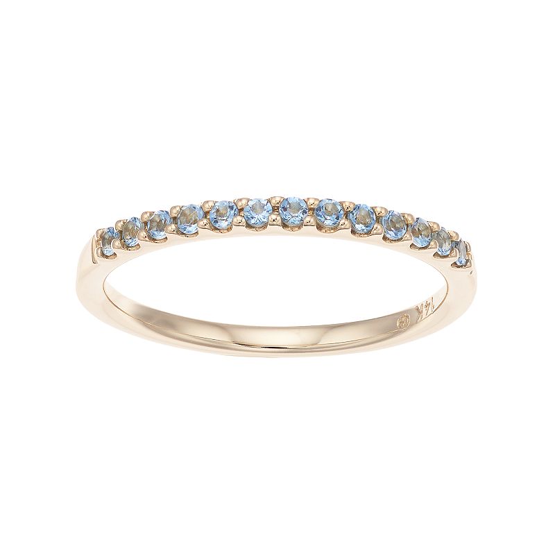 Boston Bay Diamonds 14k Gold Aquamarine Stack Ring, Womens, Size: 7, Blue