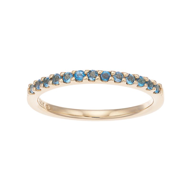 Boston Bay Diamonds 14k Gold Blue Topaz Stack Ring, Womens, Size: 6