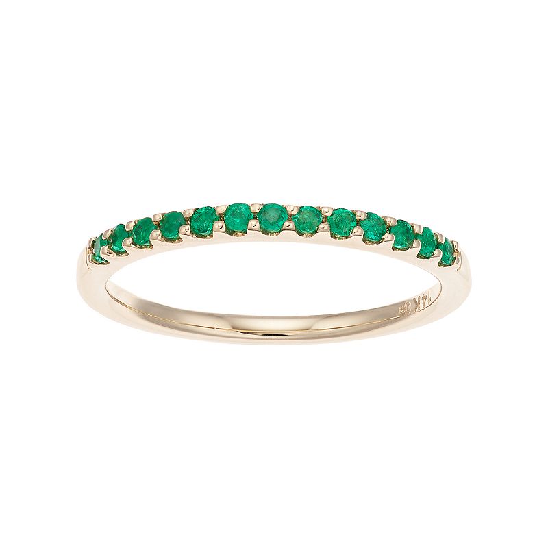 Boston Bay Diamonds 14k Gold Emerald Stack Ring, Womens, Size: 5, Green