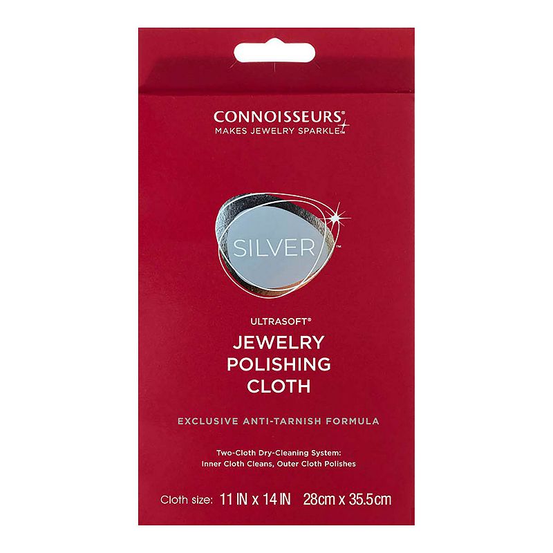 Connoisseurs Extra Large Silver Jewelry Polishing Cloth, Womens, Red