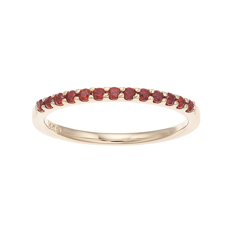 Boston Bay Diamonds 14k Gold Garnet Stack Ring, Womens, Size: 6, Red