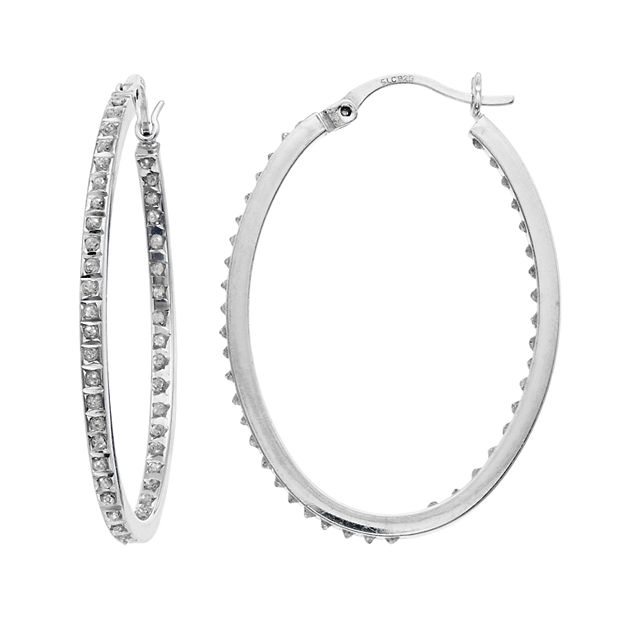 Offers PLATINUM OVER SILVER FIGURE 8 HOOP EARRINGS BY DIAMOND MYSTIQUE