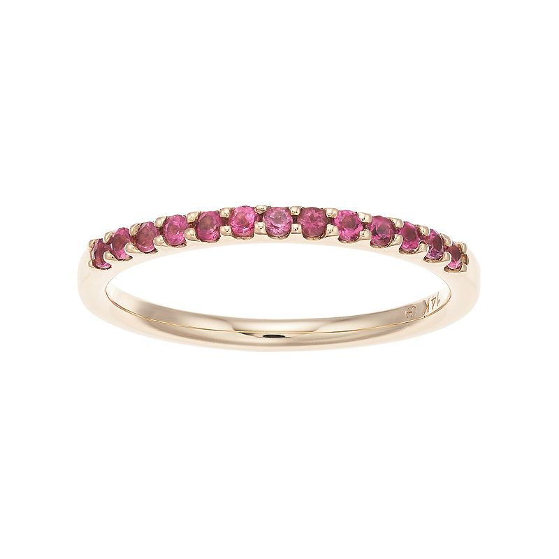 Boston Bay Diamonds 14k Gold Pink Tourmaline Stack Ring, Womens, Size: 6