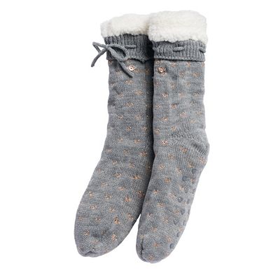 LC Lauren Conrad Sweater Knit Birdseye Slipper Socks 