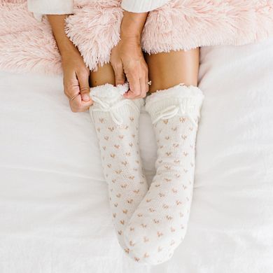 LC Lauren Conrad Sweater Knit Birdseye Slipper Socks 