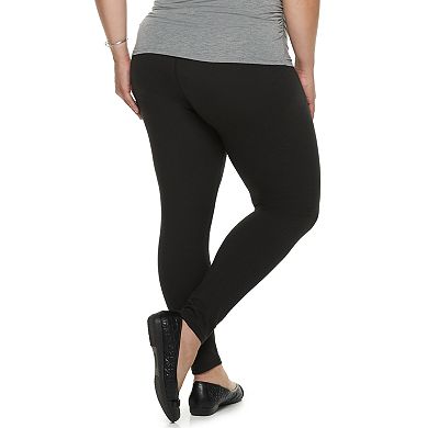 Plus Size Maternity a:glow Full Belly Panel Solid Leggings