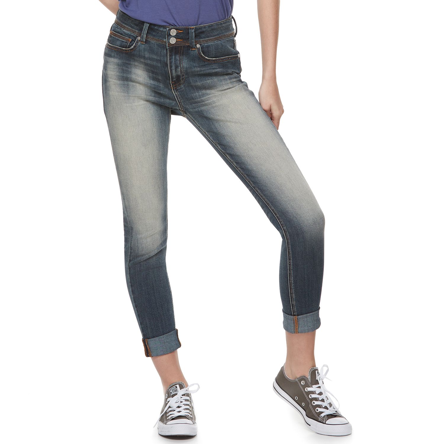 distressed skinny ankle jeans