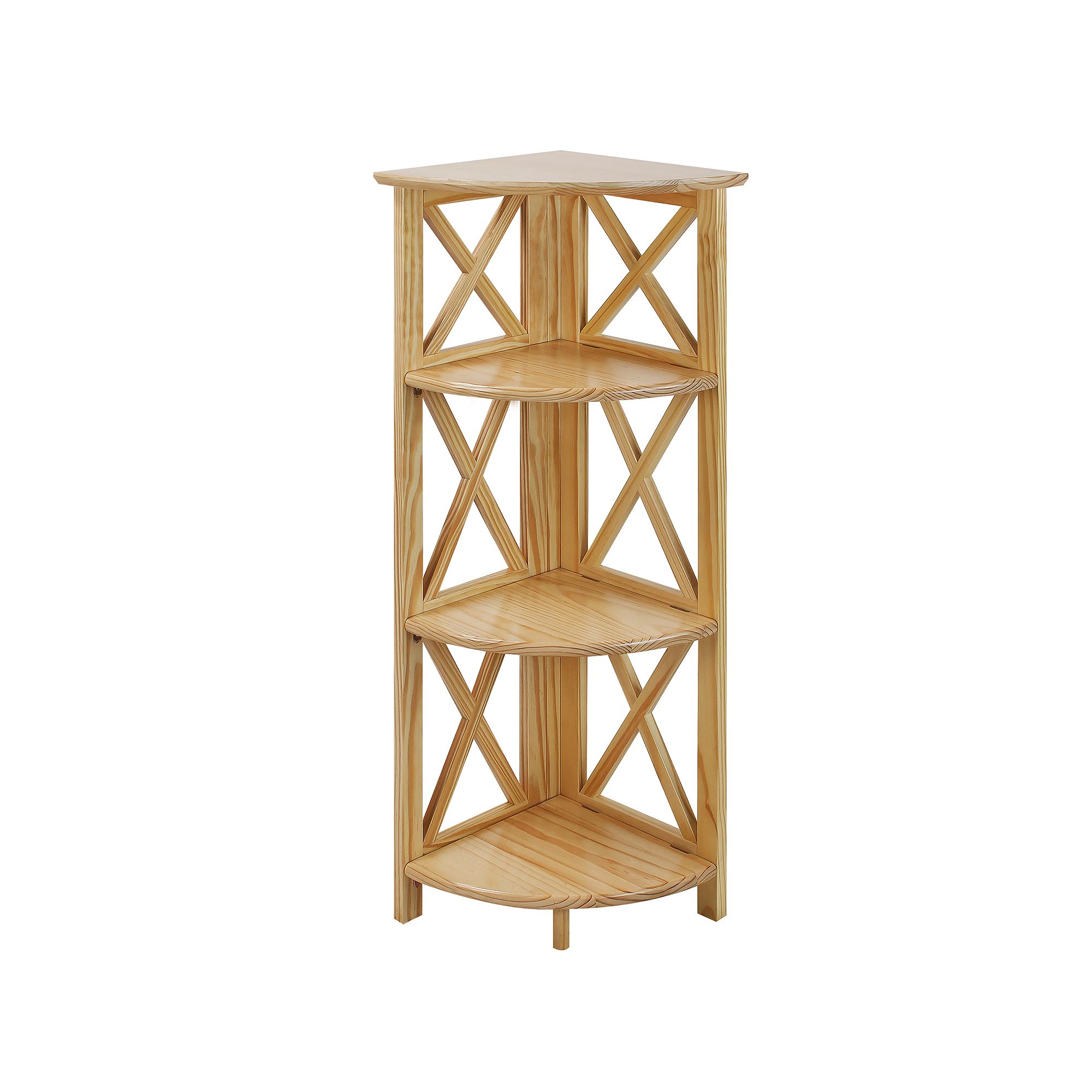 Casual Home Montego 3-Shelf Corner Bookcase, Natural