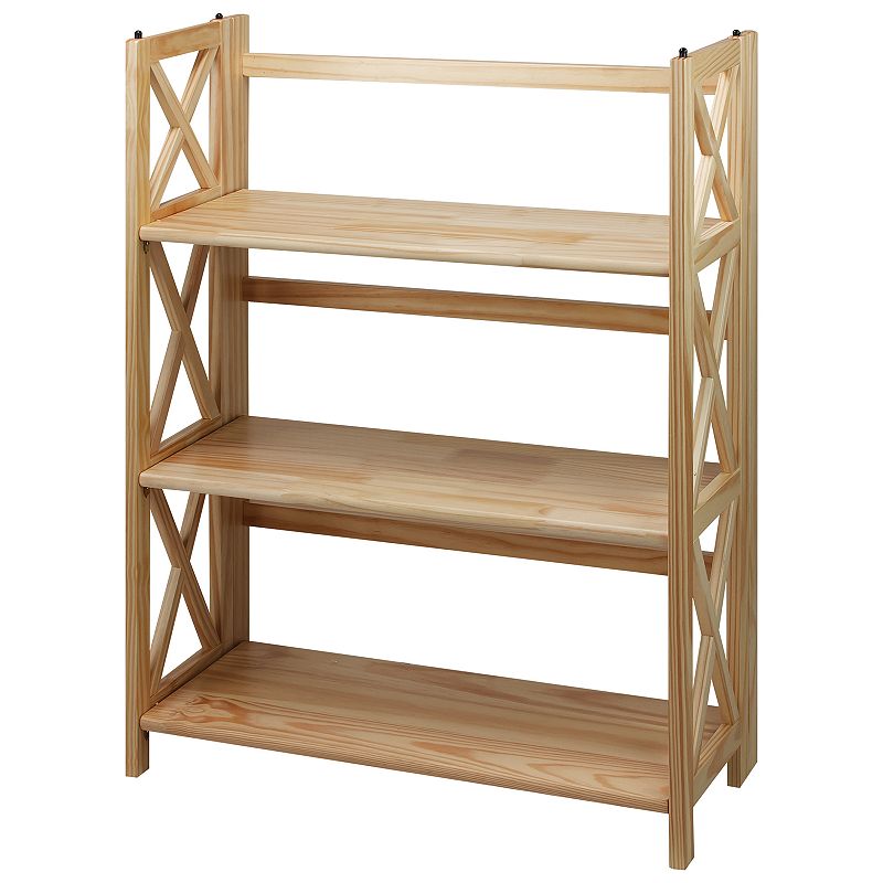 Casual Home Montego 3-Shelf Foldable Bookcase, Natural