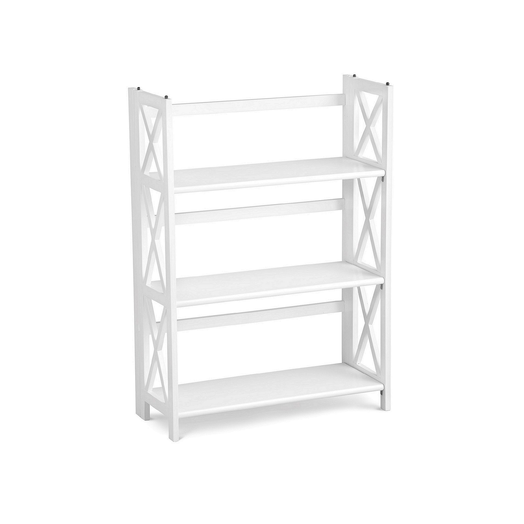 Casual Home Montego 3-Shelf Foldable Bookcase, White