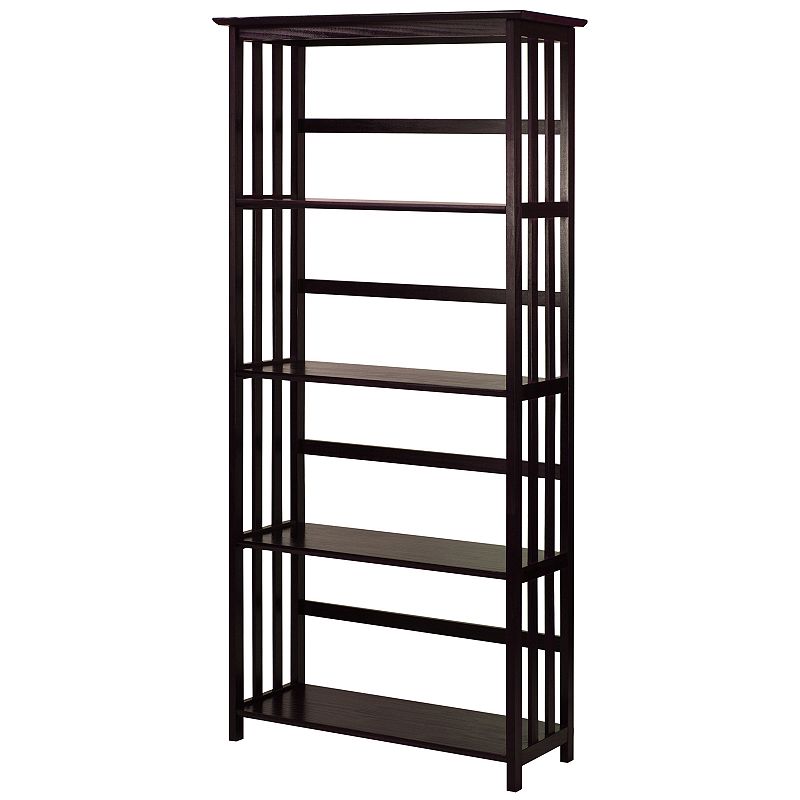 Mission Style 5-Tier Wood Bookcase