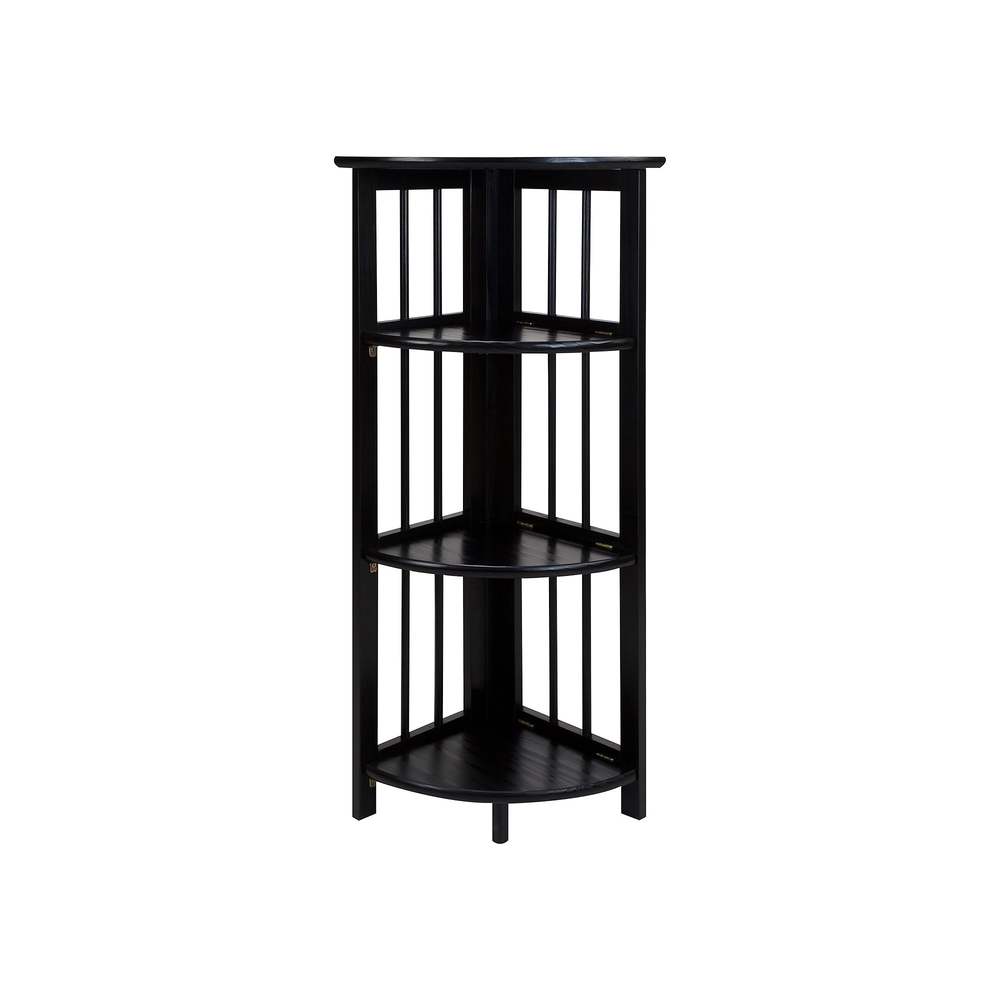 Casual Home 3-Shelf Corner Folding Bookcase, Black