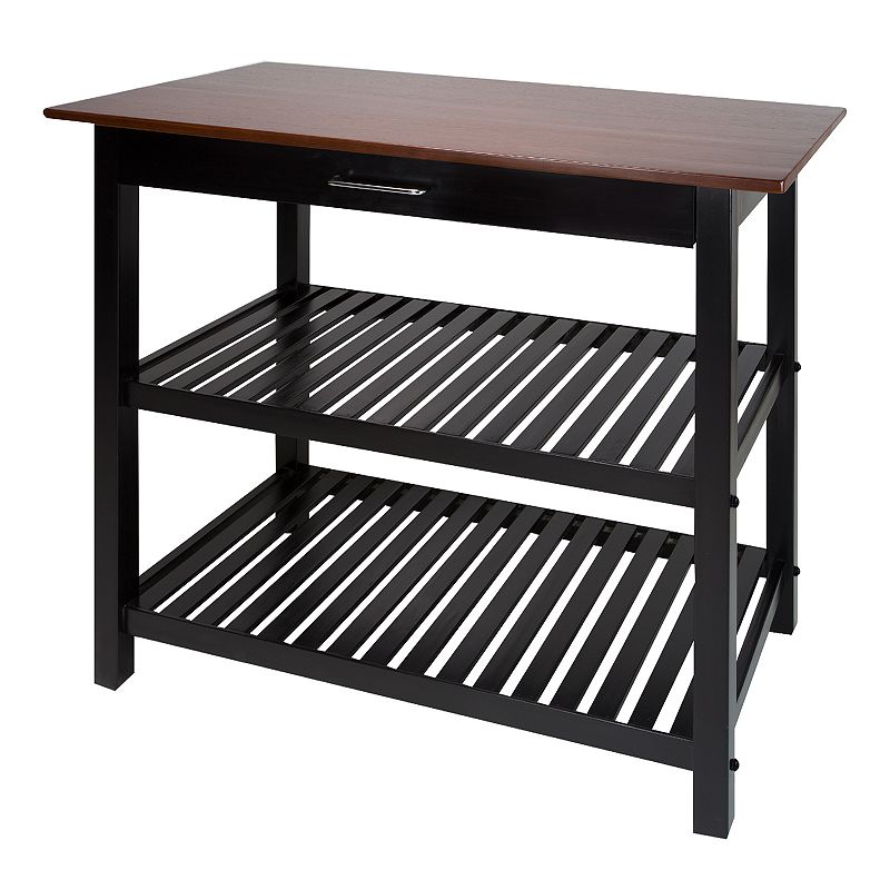 Casual Home Kitchen Island, Black