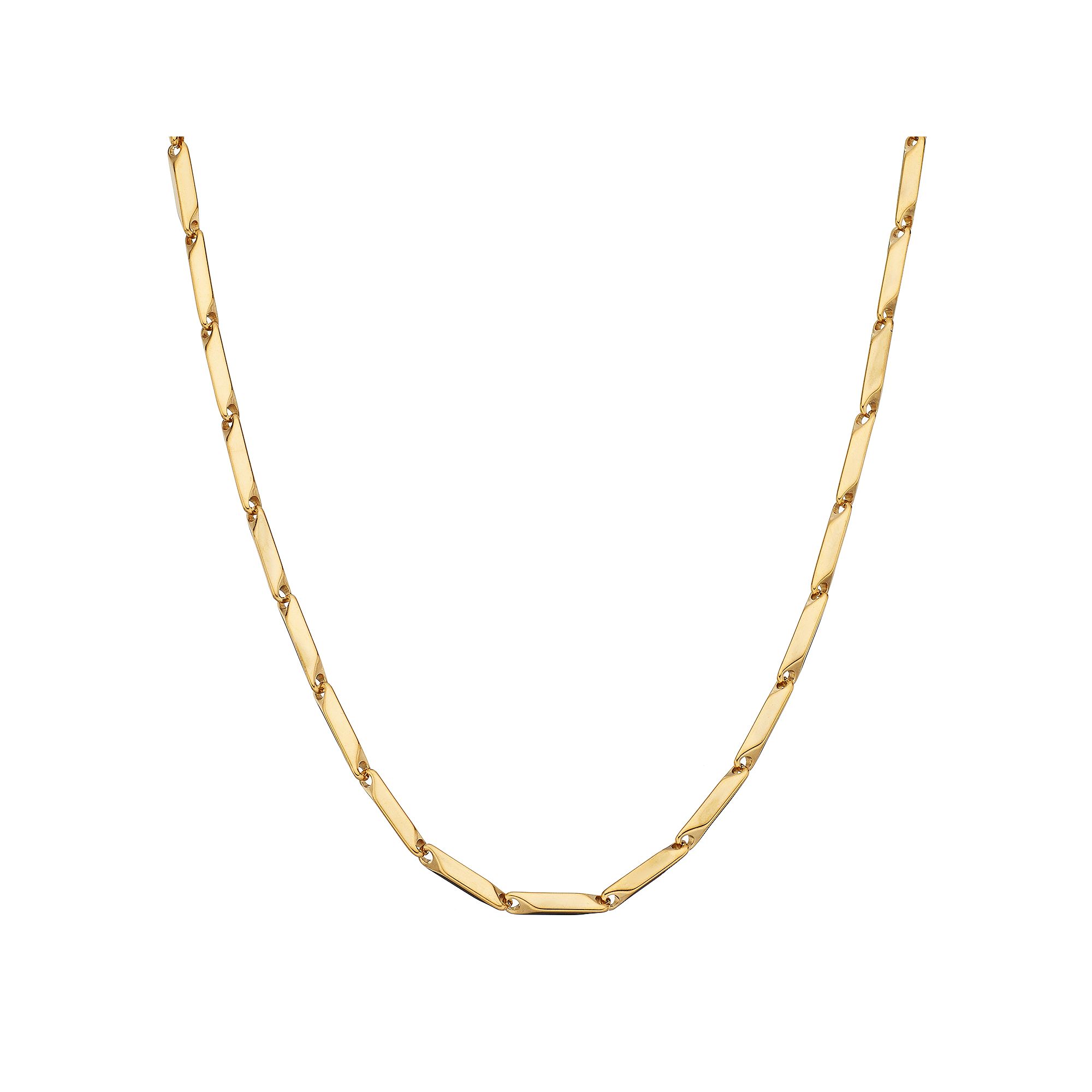 LYNX Mens Gold Tone Stainless Steel Bar Link Chain Necklace - 24 in., Siz