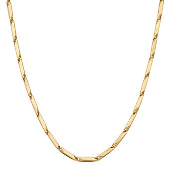 LYNX Men's Gold Tone Stainless Steel Bar Link Chain Necklace - 24 in