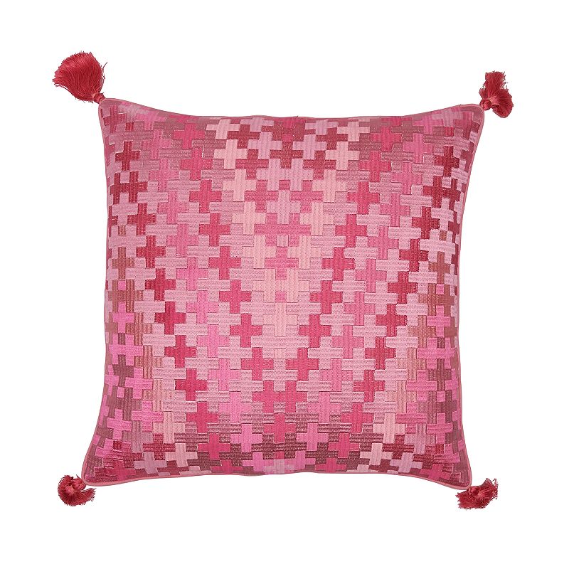Carol & Frank Pepi Embroidered Throw Pillow, Pink, Fits All