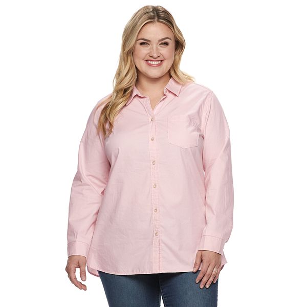 Plus Size Sonoma Goods For Life® Poplin Button-Down Shirt