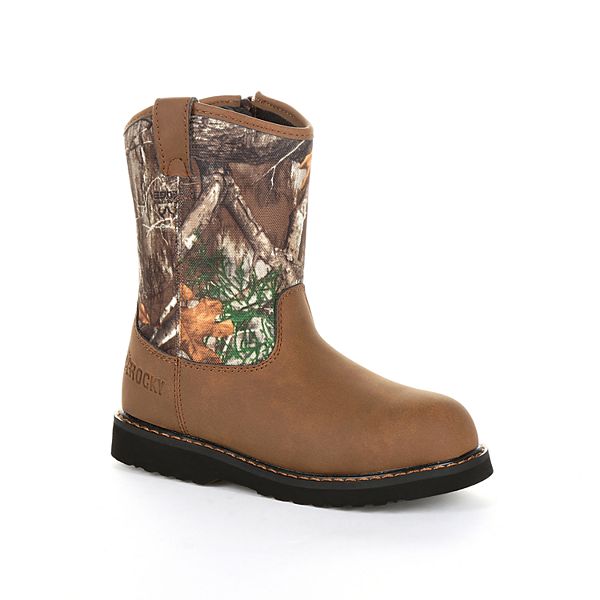 Rocky Lil Ropers Kid's Camo Wellington Boots