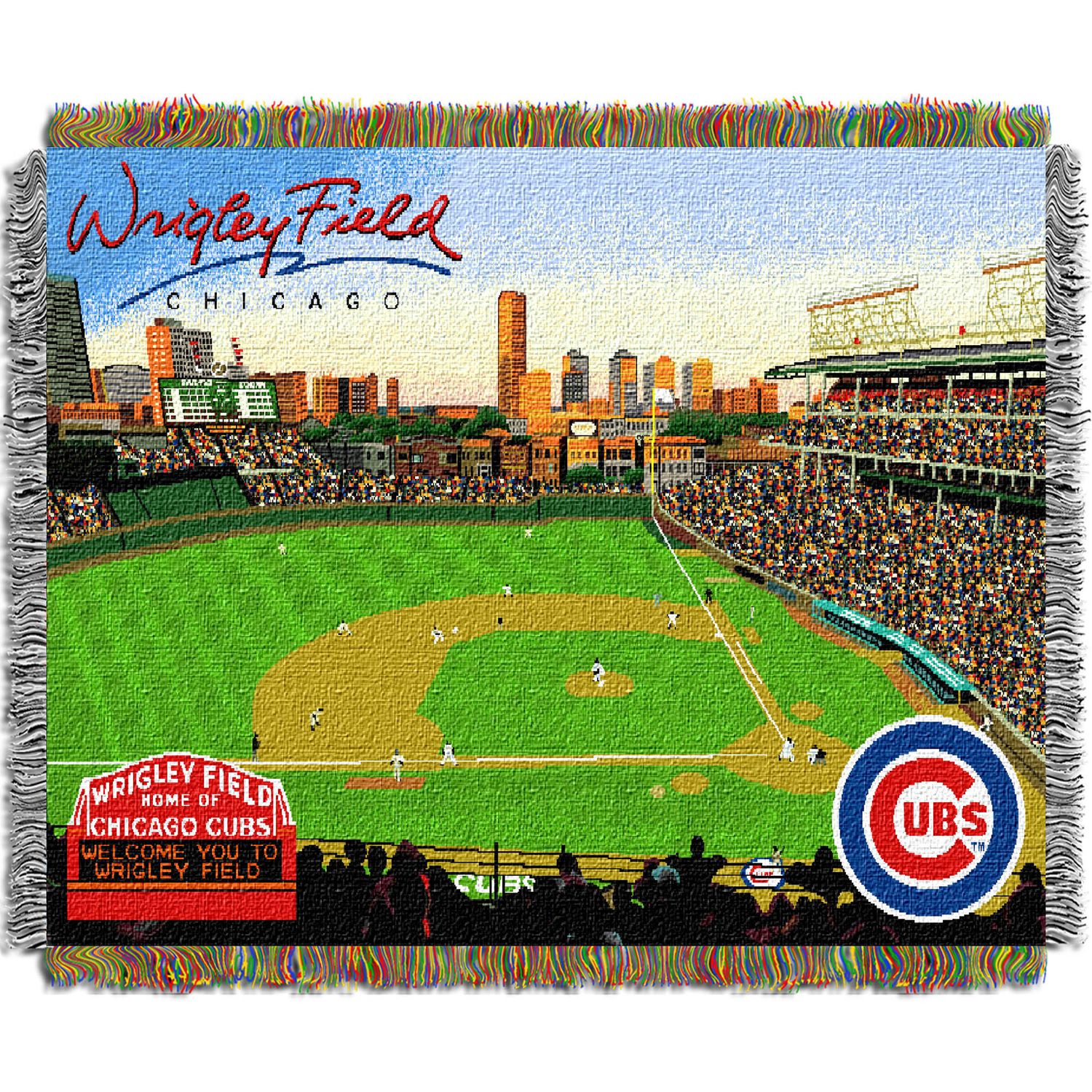 Chicago Cubs 60'' x 80'' Bubble Tie-Dye Flannel Sherpa Blanket