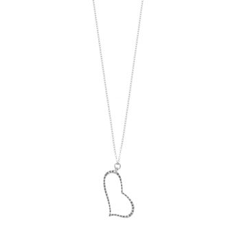 Diamond Mystique Platinum Over Silver Heart Pendant Necklace