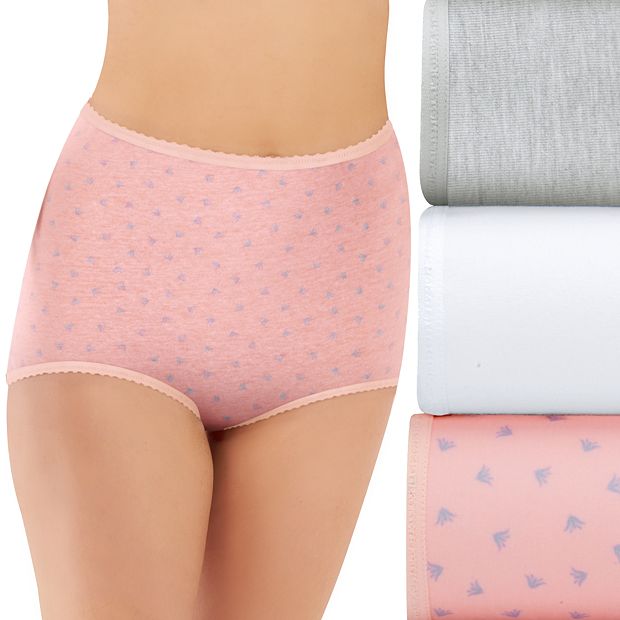Bali Skimp Skamp Brief Ultra Soft Cotton Tagless Panty - 3-Pack (M)