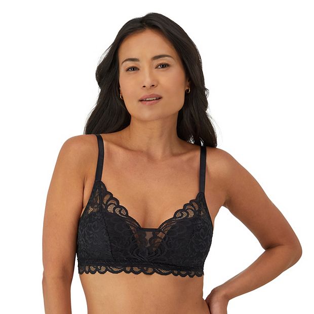 Bali Womens Lace Desire Wirefree Bra, L, Soft Blue Grey 