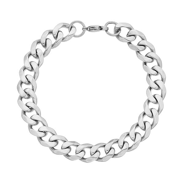 LYNX Men's Stainless Steel Curb Chain Bracelet