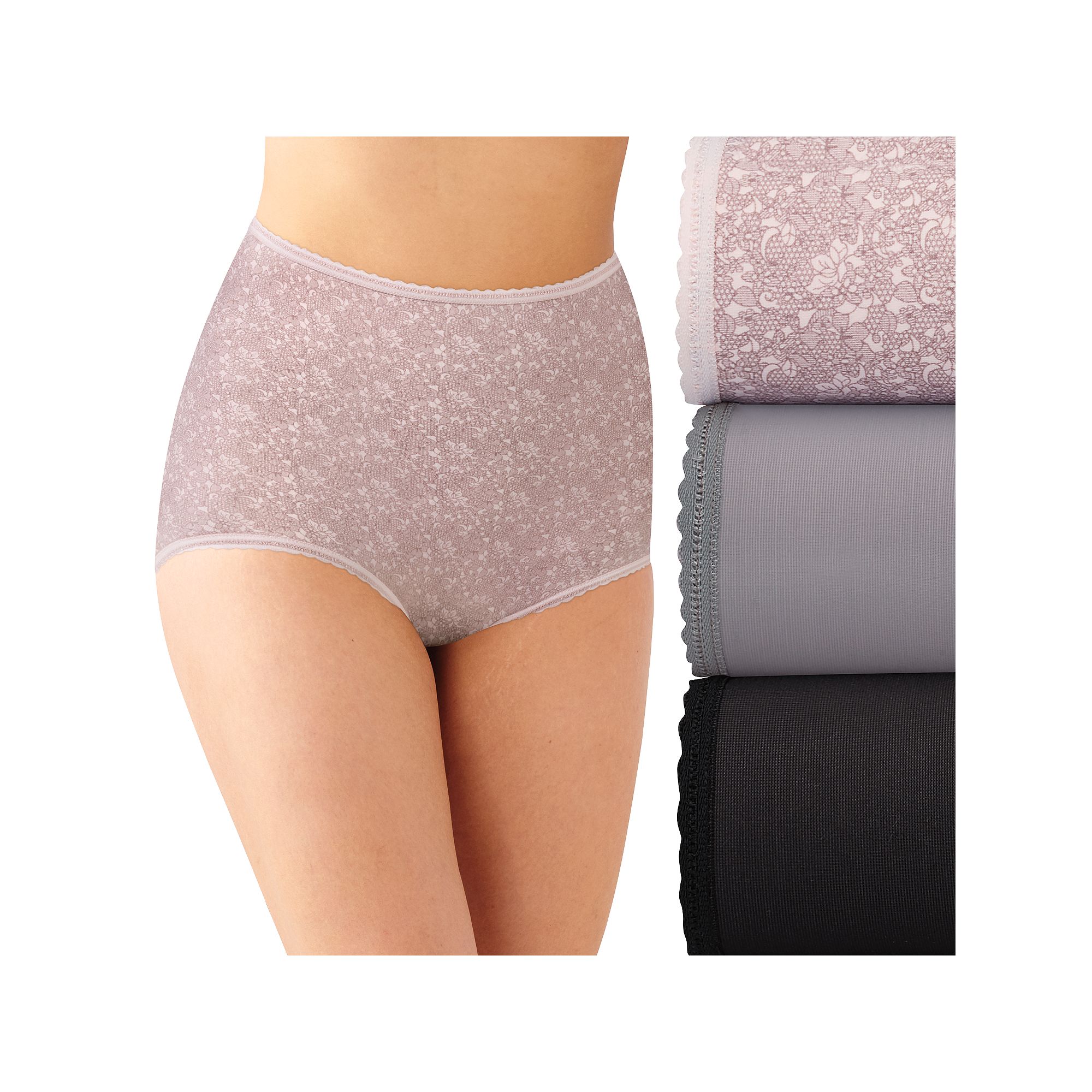 Bali Skimp Skamp 3-Pack Brief Underwear DFA633, Womens, Chic Lace Asst
