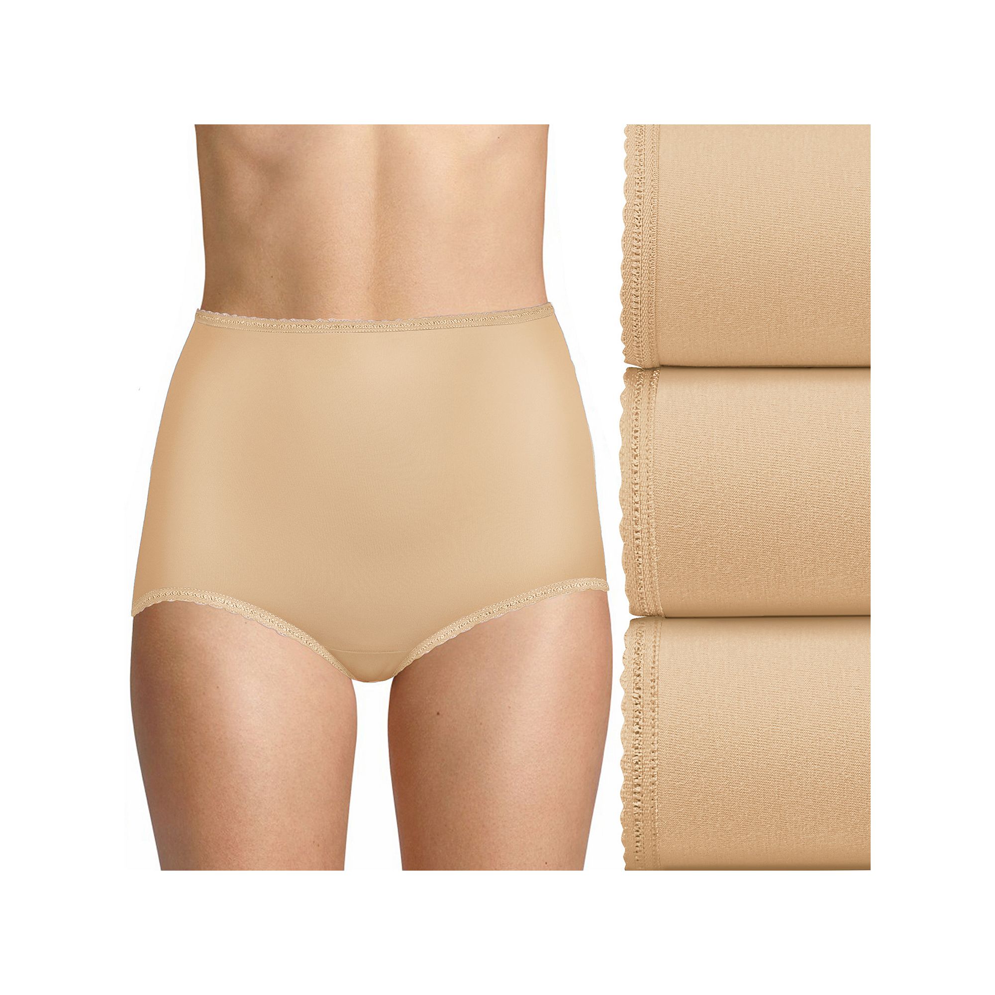 Bali Skimp Skamp 3-Pack Brief Underwear DFA633, Womens, Size: 5, Nude Asst