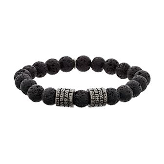 LYNX Men's Lava Bead Strech Bracelet