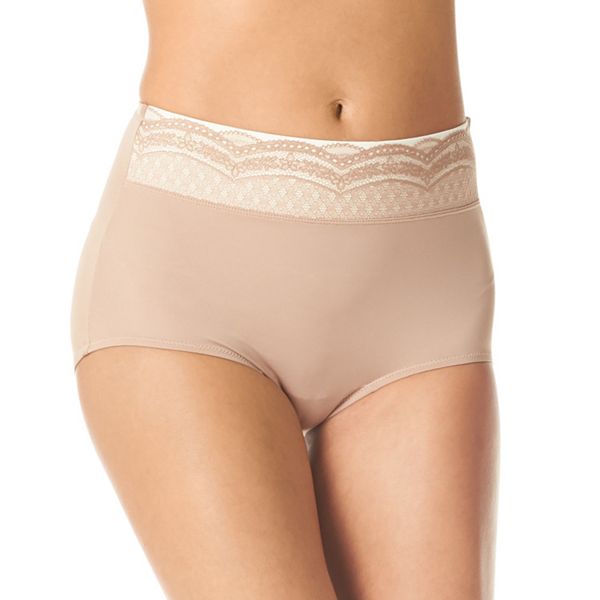 Warners® No Pinching Problems® Dig-Free Comfort Waist with Lace Microfiber  Brief RS7401P