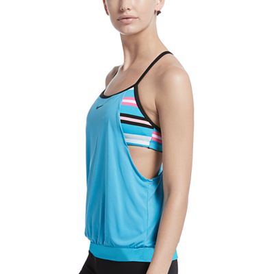 Women s Nike Sport Stripe 2 in 1 Tankini Top