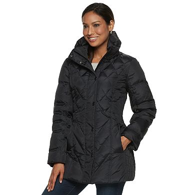 Women's TOWER by London Fog Hooded Faux-Fur Down Puffer Coat