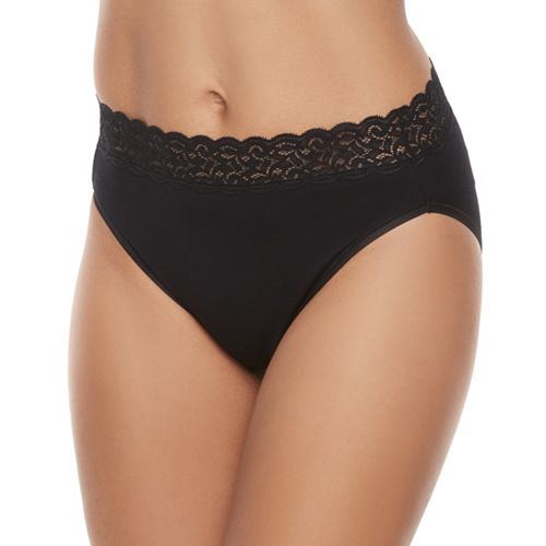 Vanity Fair Flattering Lace Cotton Stretch HiCut Panty 13395