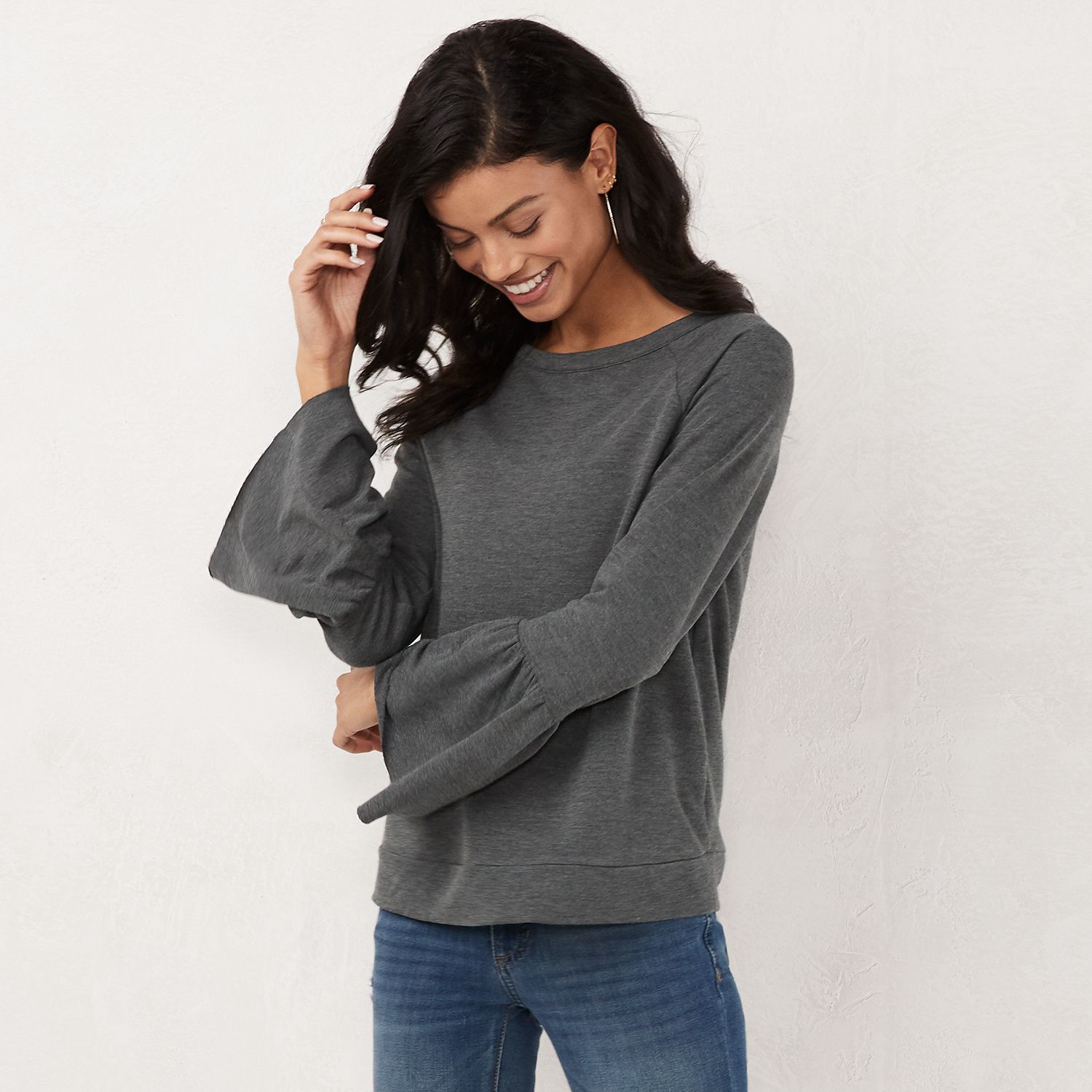 bell sleeve sweatshirt