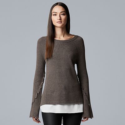 Layered bell sleeve sweater best sale