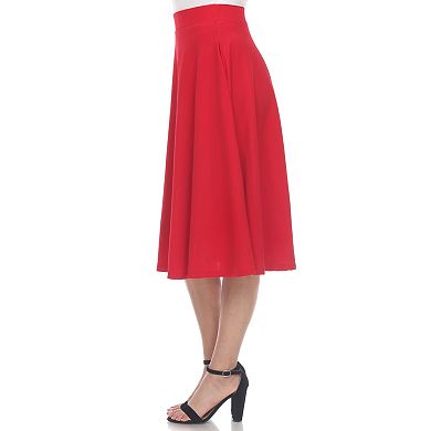 Women's White Mark Midi Skirt