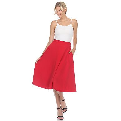 Women's White Mark Midi Skirt