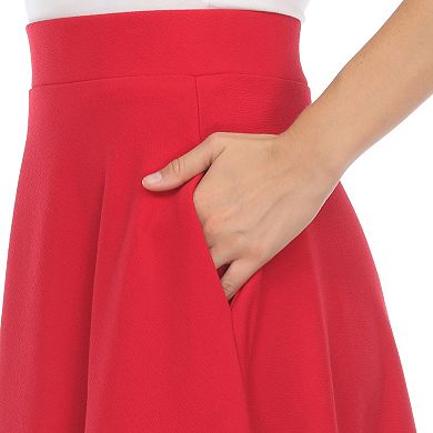 Women's White Mark Midi Skirt