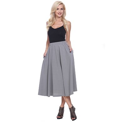 Women's White Mark Midi Skirt